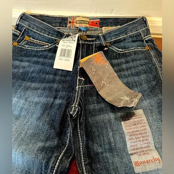 Monarchy Collection Premium Denim 32/34 straight Jeans Men Blue, NWT